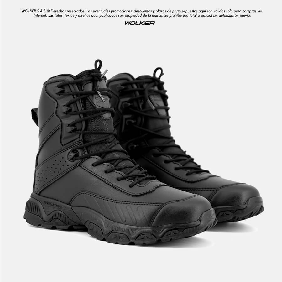 Botas Militares Tacticas Wolker Tropa cuero baja, V_tex performance caña media en Cuero para hombre Tactical 2