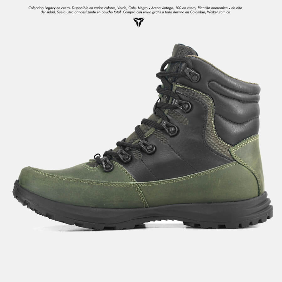 BOTAS WOLKER OUTDOOR LEGACY VERDE EN CUERO COLOMBIA 3