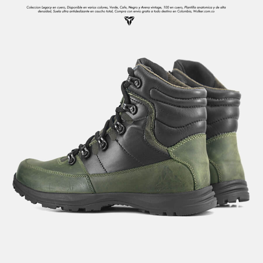 BOTAS WOLKER OUTDOOR LEGACY VERDE EN CUERO COLOMBIA 4