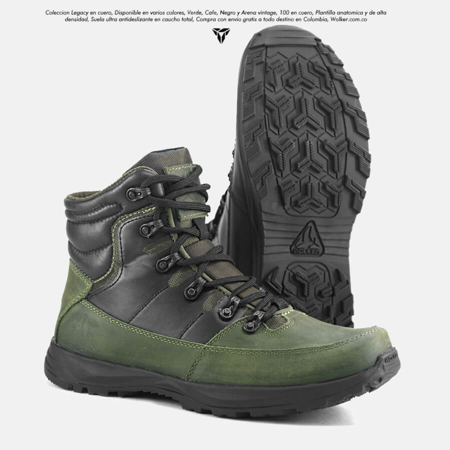 BOTAS WOLKER OUTDOOR LEGACY VERDE EN CUERO COLOMBIA 5