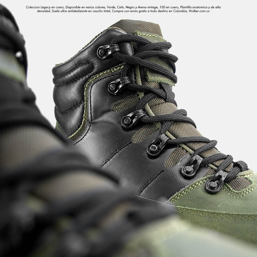 BOTAS WOLKER OUTDOOR LEGACY VERDE EN CUERO COLOMBIA 7