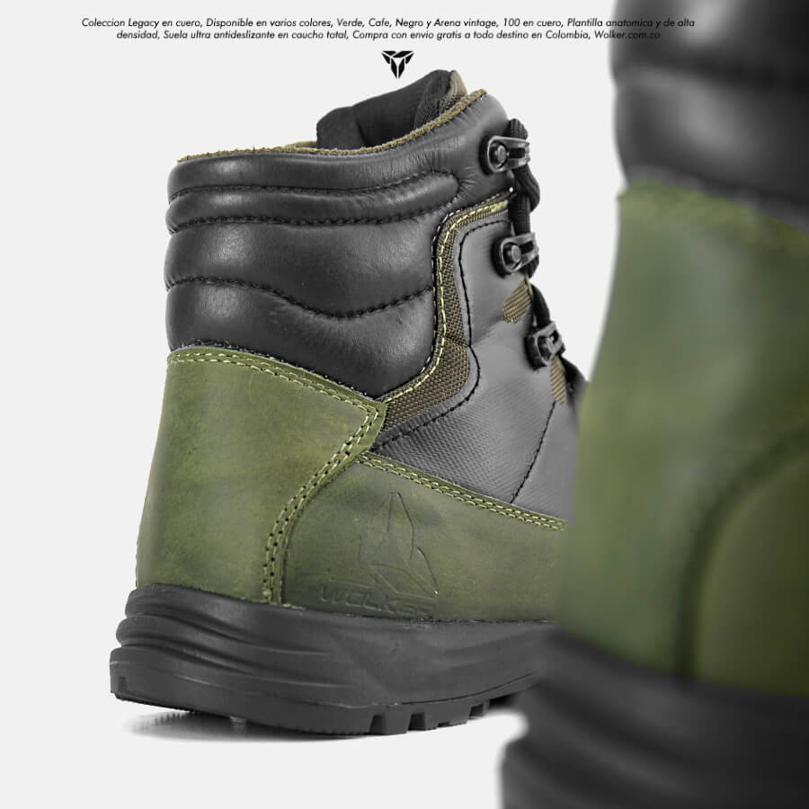 BOTAS WOLKER OUTDOOR LEGACY VERDE EN CUERO COLOMBIA 8