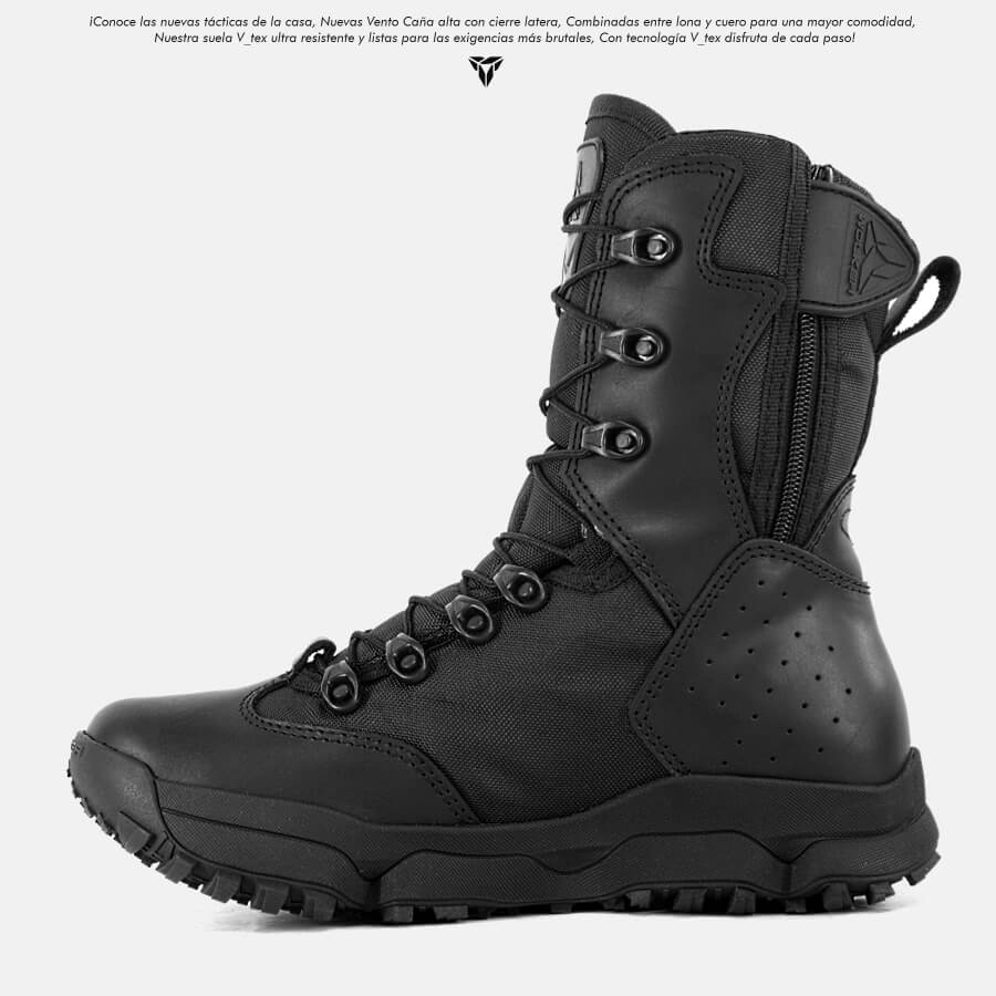 Botas Militares Tacticas Vento caña alta con cierre lateral, fabricadas en cuero hidrofugado de alta densidad, Wolker con envio gratis a todo Colombia 3