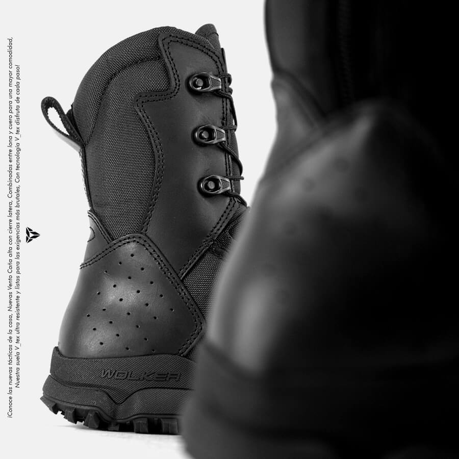 Botas Militares Tacticas Vento caña alta con cierre lateral, fabricadas en cuero hidrofugado de alta densidad, Wolker con envio gratis a todo Colombia 7