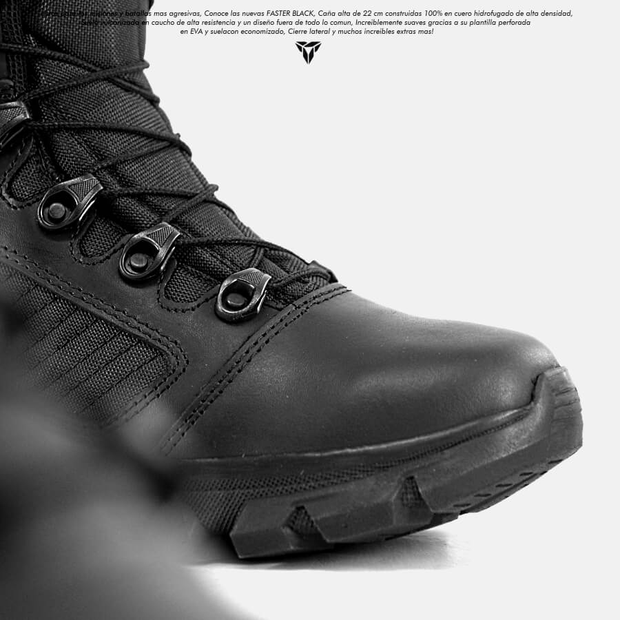 Botas Militares Wolker referencia FASTER BLACK, caña alta en cuero para hombre, envios gratis a todo Colombia Amazon. 6