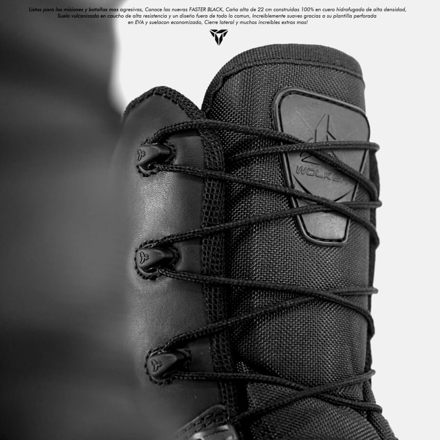 Botas Militares Wolker referencia FASTER BLACK, caña alta en cuero para hombre, envios gratis a todo Colombia Amazon. 7