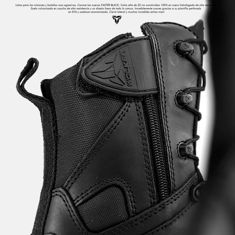 Botas Militares Wolker referencia FASTER BLACK, caña alta en cuero para hombre, envios gratis a todo Colombia Amazon. 8