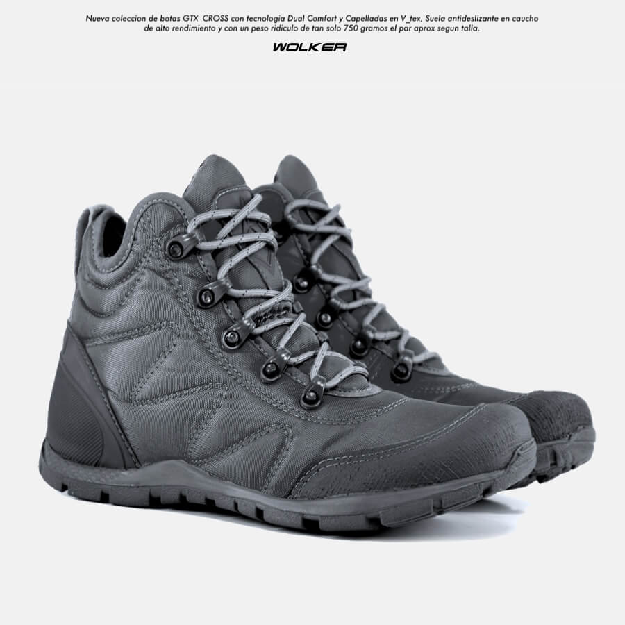 Botas Wolker Outdoor trekking cross gris hombre unisex performance 2
