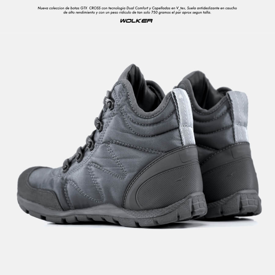 Botas Wolker Outdoor trekking cross gris hombre unisex performance 4