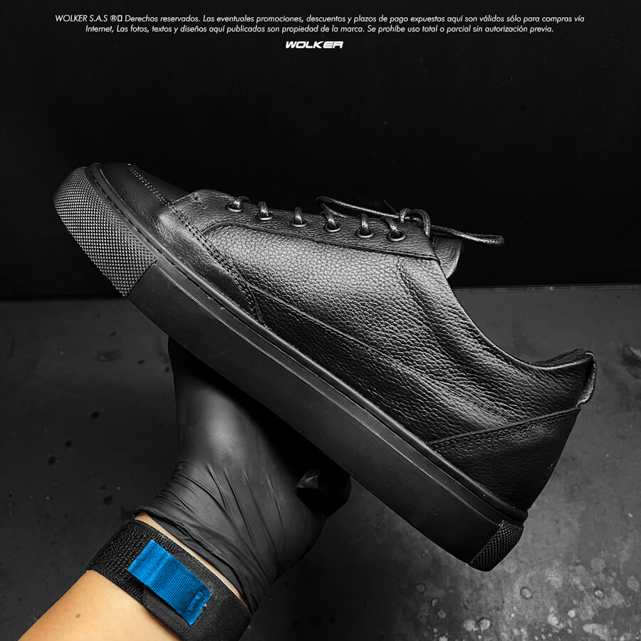 SNEAKERS MASON NEGRO NEGRO CUERO HOMBRE CLASSIC MEN FASHION SHOES WOLKER ENVIO GRATIS COLOMBIA 3