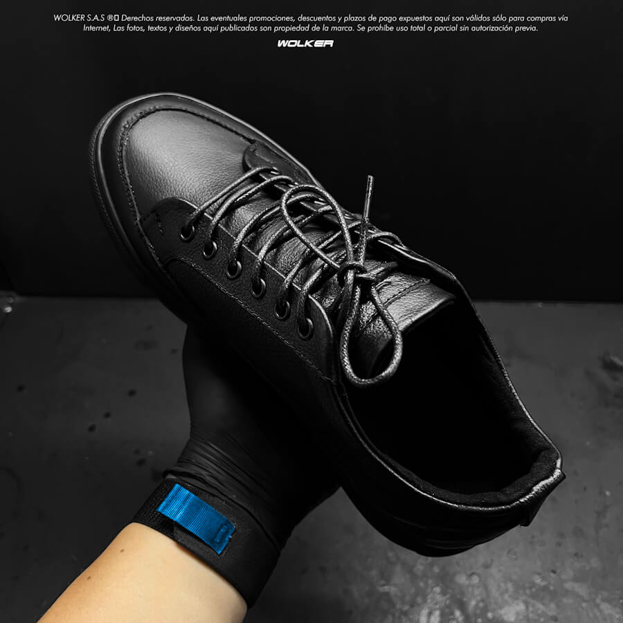 SNEAKERS MASON NEGRO NEGRO CUERO HOMBRE CLASSIC MEN FASHION SHOES WOLKER ENVIO GRATIS COLOMBIA 4