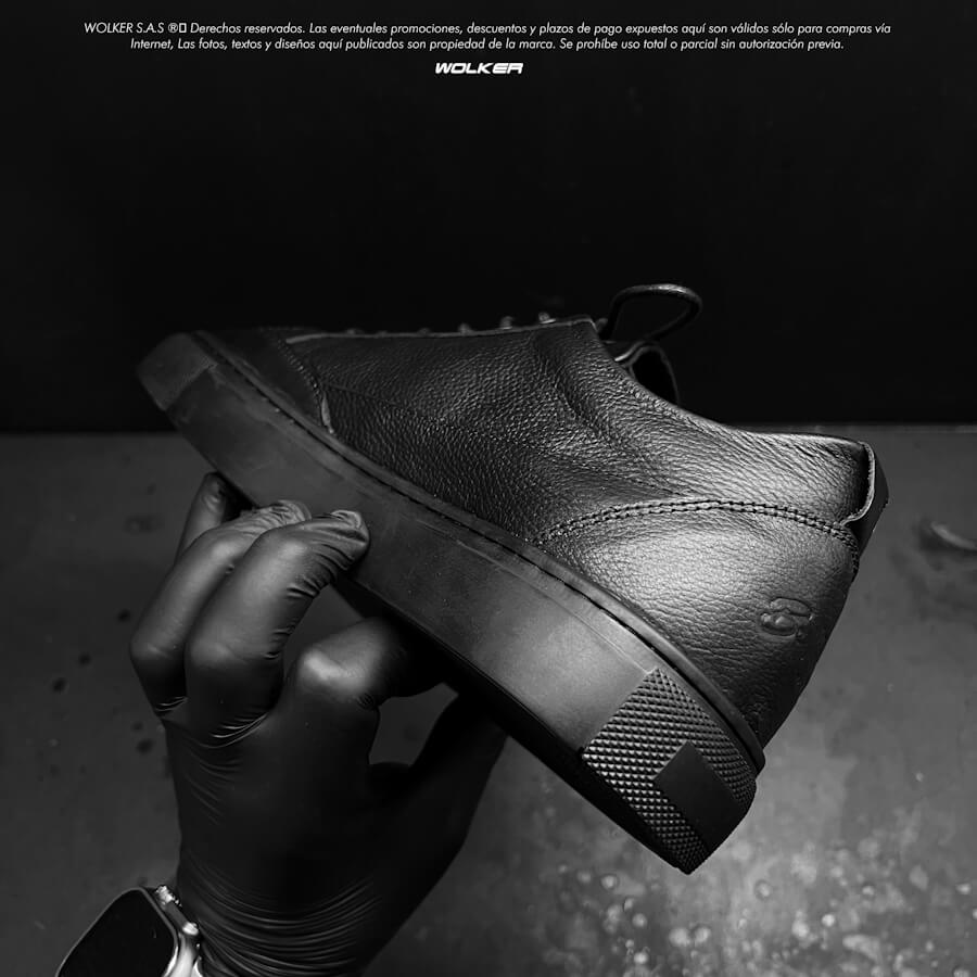 SNEAKERS MASON NEGRO NEGRO CUERO HOMBRE CLASSIC MEN FASHION SHOES WOLKER ENVIO GRATIS COLOMBIA 8