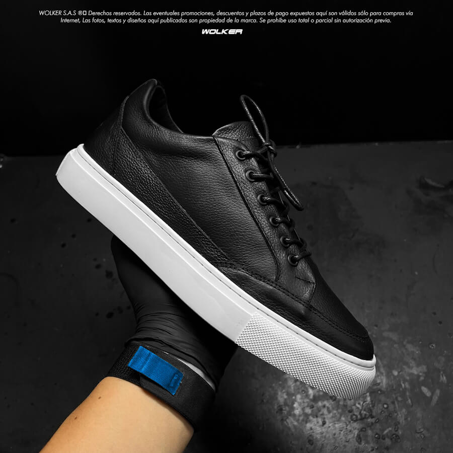 SNEAKERS MASON S.B NEGRO NEGRO CUERO HOMBRE CLASSIC MEN FASHION SHOES WOLKER ENVIO GRATIS COLOMBIA 2