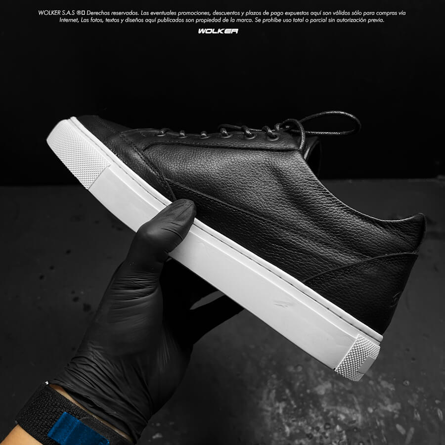 SNEAKERS MASON S.B NEGRO NEGRO CUERO HOMBRE CLASSIC MEN FASHION SHOES WOLKER ENVIO GRATIS COLOMBIA 5