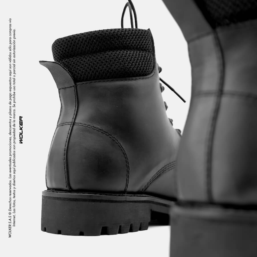 Botas Blaster en cuero, Diseño Belfort 100% en cuero genuino italiano, Suela armada, cordones encerados y caña media, Top Boots Wolker 6