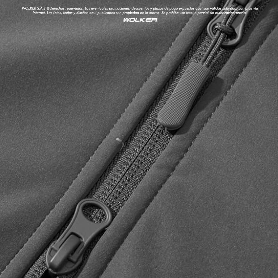 Chaqueta tactica azul semi impermeable para hombre, multifuncional con 7 Bolsillos, Capucha y velcro para parches, Wolker envio gratis a todo Colombia, Chaqueta militar Detalles 5