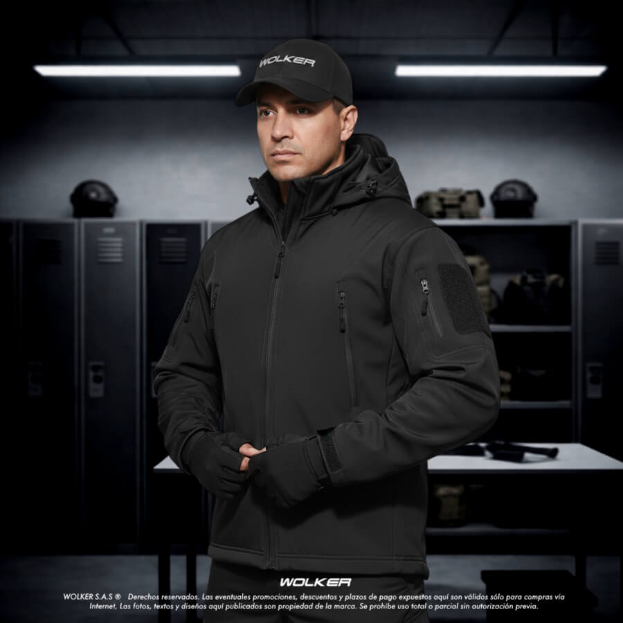 Chaquetas tacticas militares wolker con capucha en color arena, negro, verde, azul, Chaquetas para policia (7)