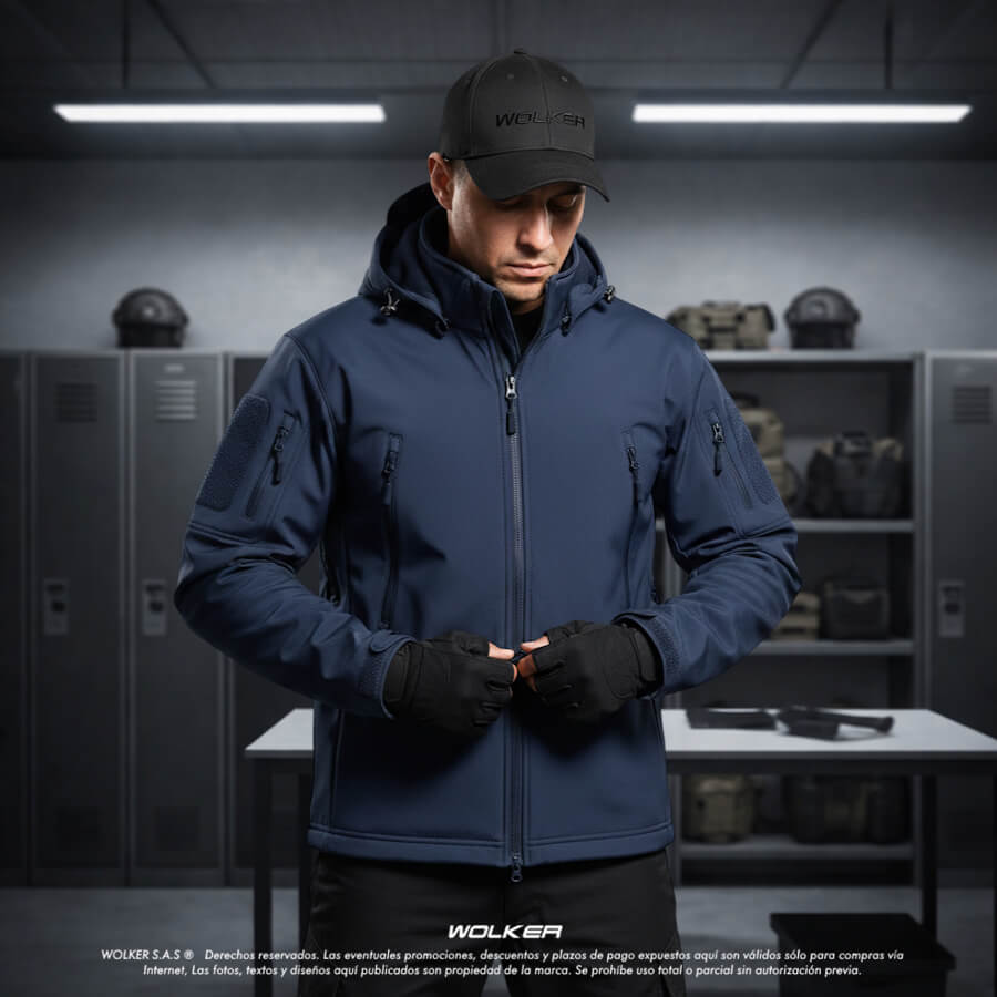 Chaquetas tacticas militares wolker con capucha en color arena, negro, verde, azul, Chaquetas para policia (9)