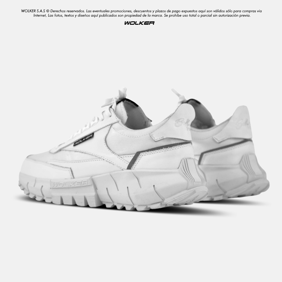 Zapatillas Tenis Icon Blanco, alto rendimiento, Zapatillas en cuero, Tenis para correr, Running shoes, Trekking, Hiking, Tenis para hombre en cuero sport Wolker Belfort 4