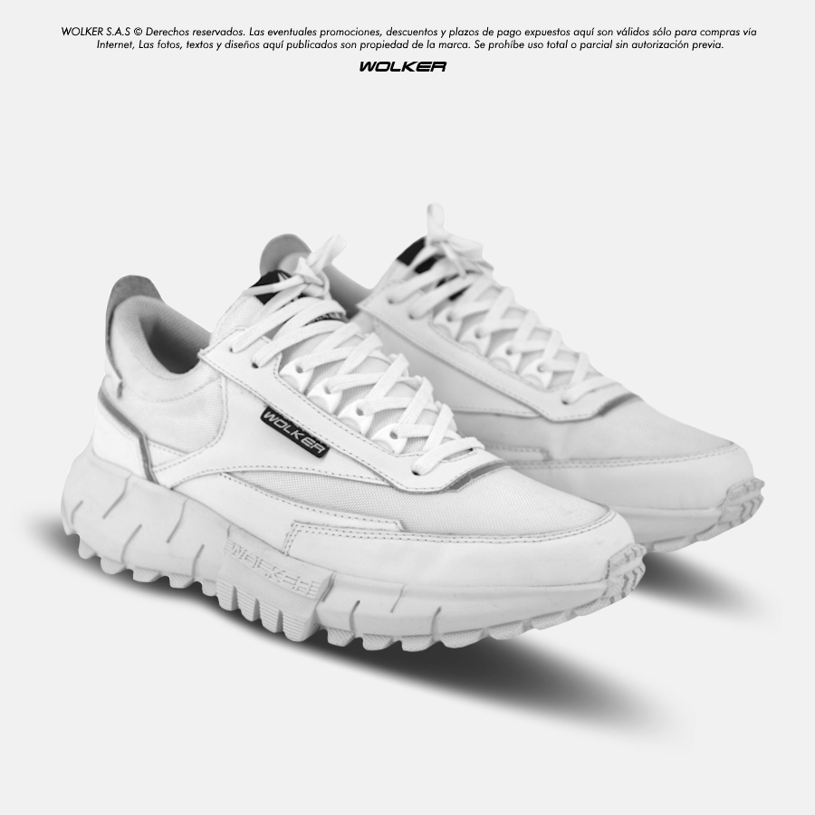 Zapatillas Tenis Icon Blanco, alto rendimiento, Zapatillas en cuero, Tenis para correr, Running shoes, Trekking, Hiking, Tenis para hombre en cuero sport Wolker Belfort 5