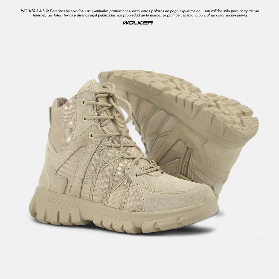 Botas Militares, Botas Tacticas Wolker Voltha Arena baja Caña media con cierre lateral, Botas para policia en cuero envio gratis 7