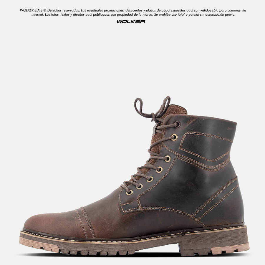 Botas Clasicas en cuero Miel Cafe Vintage para hombre Wolker tienda online, Zapatos y botines en cuero envio gratis a todo Colombia 2