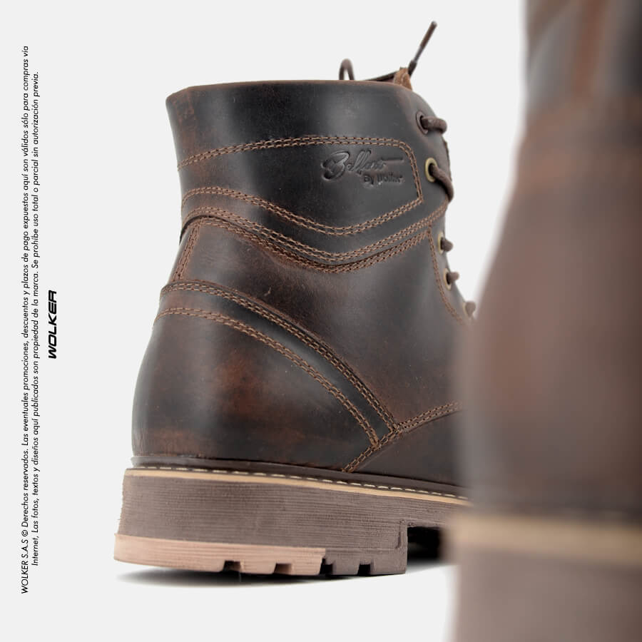 Botas Clasicas en cuero Miel Cafe Vintage para hombre Wolker tienda online, Zapatos y botines en cuero envio gratis a todo Colombia 6