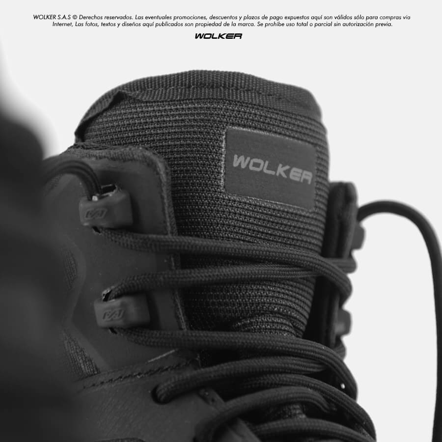 Botas Outdoor Wolker Trek Negro capellada inyectada, Trekking hiking outdoor performance V_TEX 4