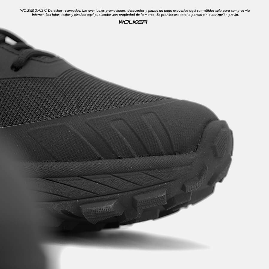 Botas Outdoor Wolker Trek Negro capellada inyectada, Trekking hiking outdoor performance V_TEX 6